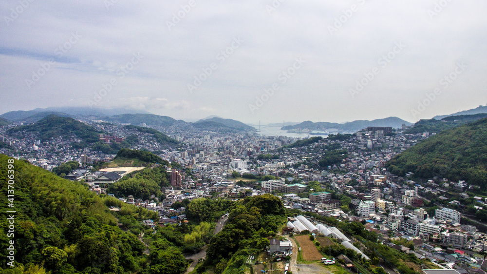 Panoramic view of Nagasaki City taken from aerial photography_16
