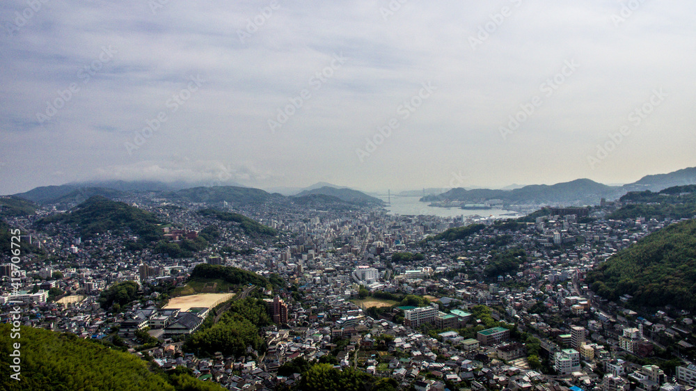 Panoramic view of Nagasaki City taken from aerial photography_11