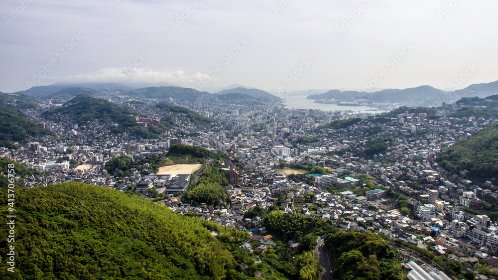 Panoramic view of Nagasaki City taken from aerial photography_10