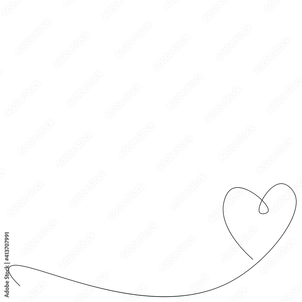 Valentines day card with heart drawing, vector illustration