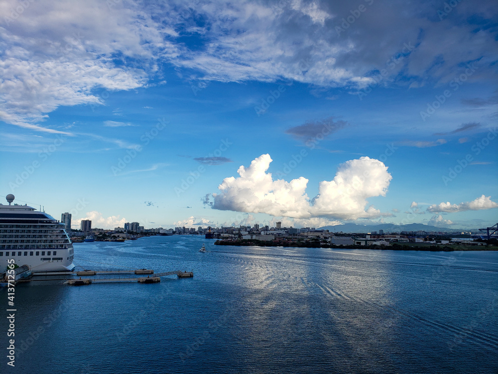 cruise ship moored in the port of San Juan Puerto Rico