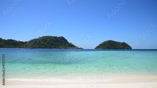 Footage HD B-roll of White beach, blue sea with sea view Phuket Thailand beautiful beach in summer 