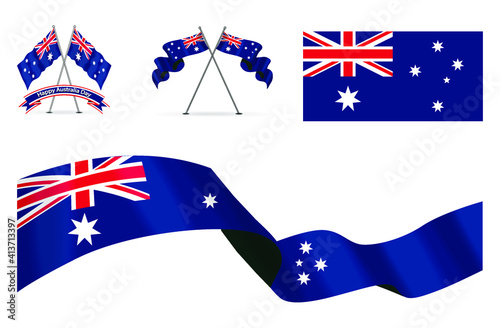 Vector image of the flag of the nation of Australia