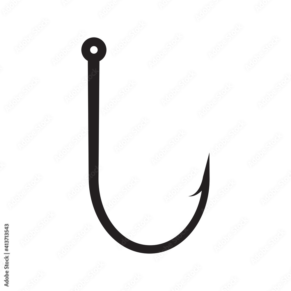 Vector fish and fishing hook Vector fish and fishing hook