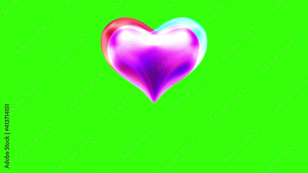 Animated two hearts into one, green screen video Animated two hearts into one, green screen video