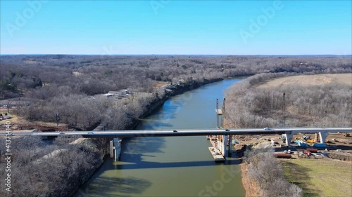 Wallpaper Mural Overhead drone shot of McClure Bridge in Clarksville Tennessee Torontodigital.ca