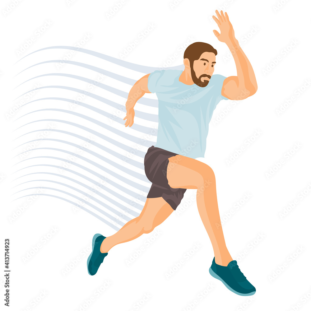 Athletic man running in sportswear Athletic man running in sportswear