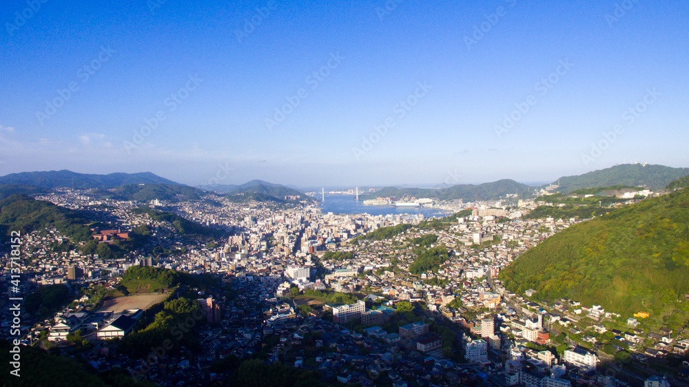 Panoramic view of Nagasaki City taken from aerial photography_03