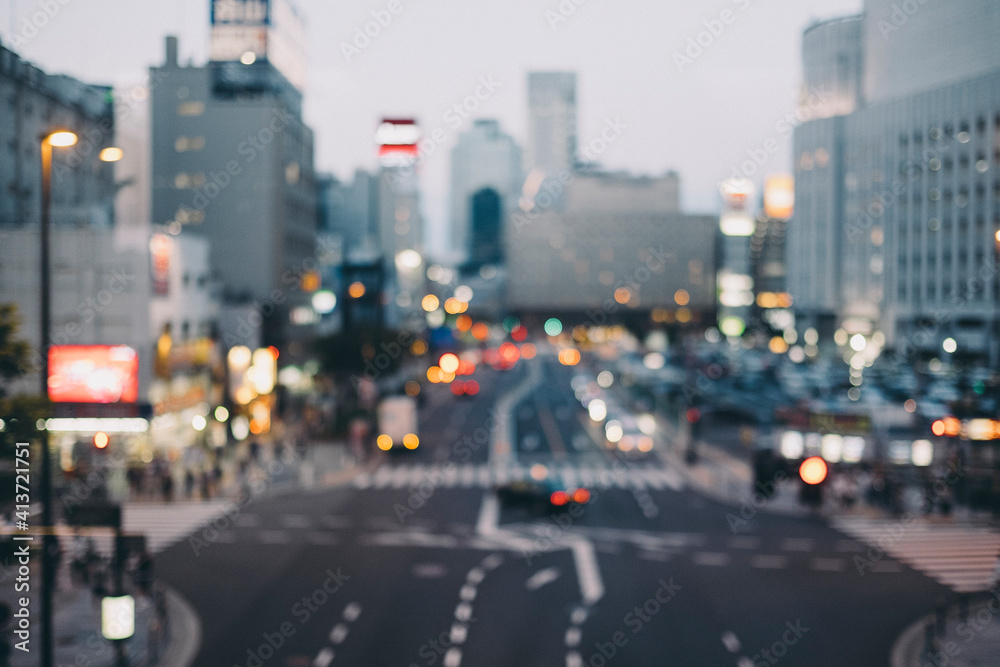 Defocused image of cityscape Defocused image of cityscape