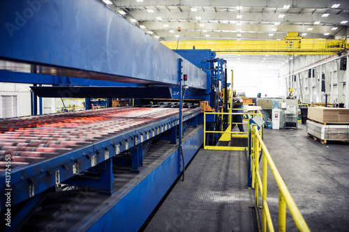 View of machinery at metal industry