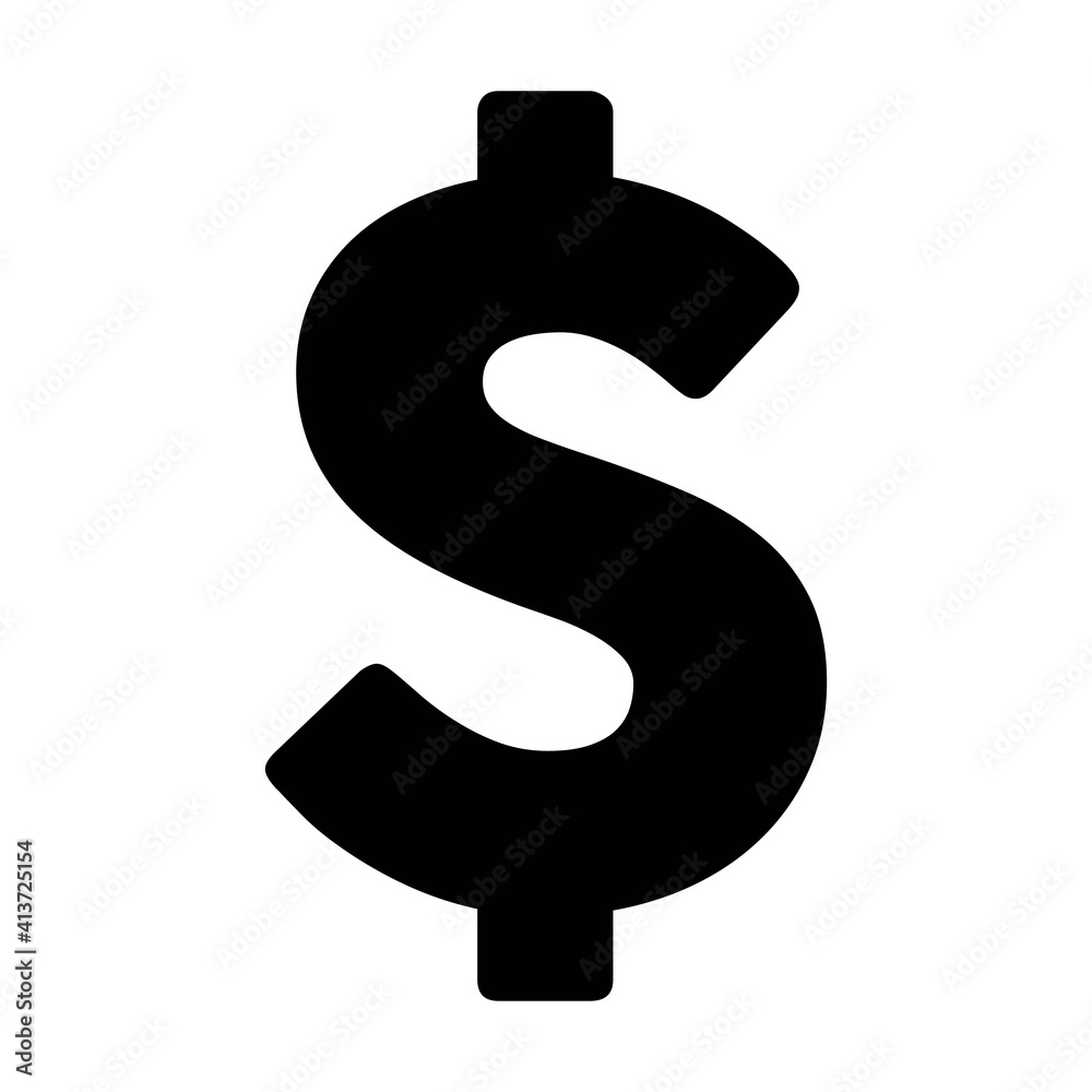 Digital dollar sign icon vector currency symbol for digital transactions for asset and wallet in a flat color glyph pictogram illustration Digital dollar sign icon vector currency symbol for digital transactions for asset and wallet in a flat color glyph pictogram illustration