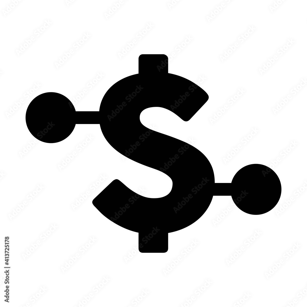 Digital dollar icon vector currency symbol for digital transactions for asset and wallet in a flat color glyph pictogram illustration Digital dollar icon vector currency symbol for digital transactions for asset and wallet in a flat color glyph pictogram illustration