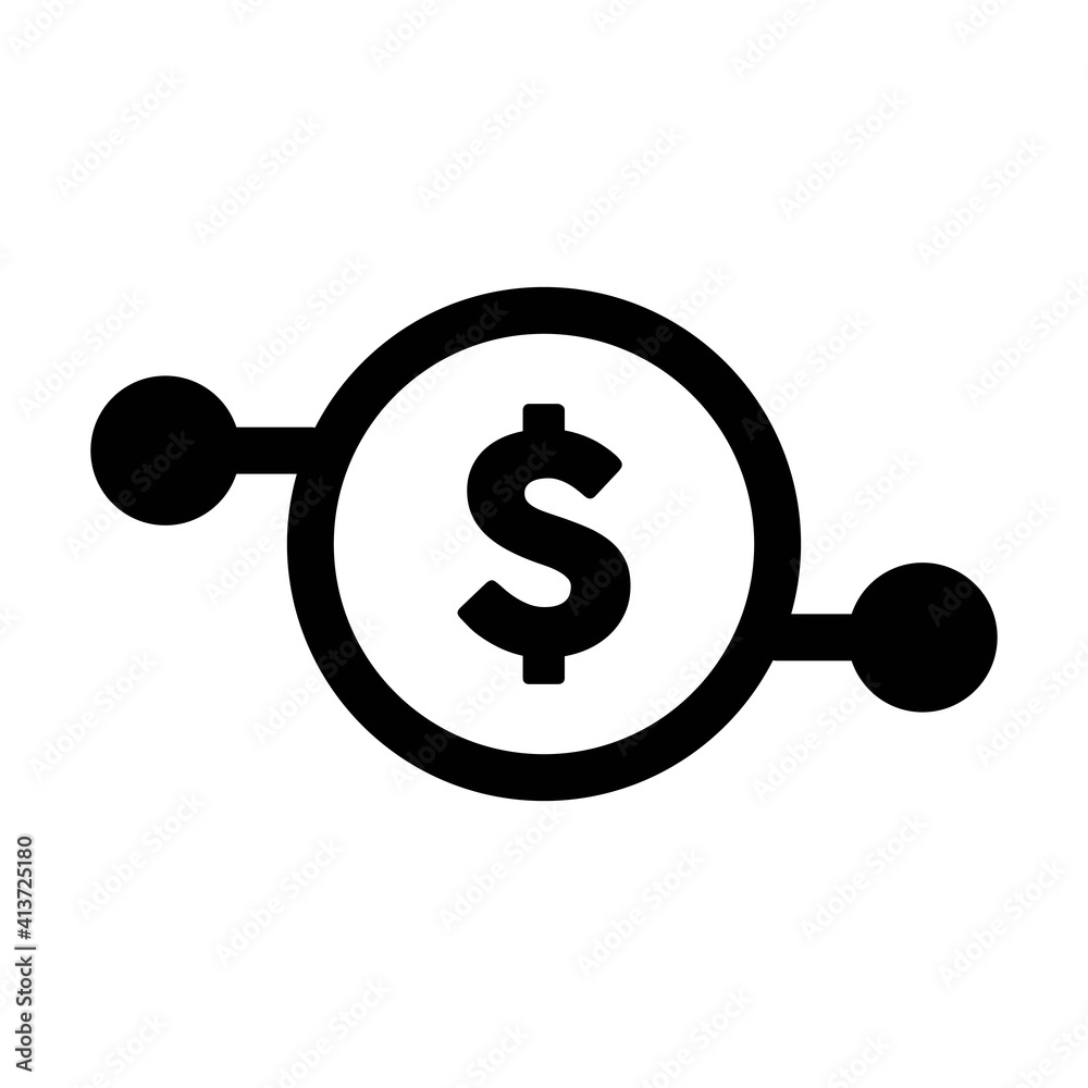 Digital dollar symbol icon vector currency for digital transactions for asset and wallet in a flat color glyph pictogram illustration Digital dollar symbol icon vector currency for digital transactions for asset and wallet in a flat color glyph pictogram illustration