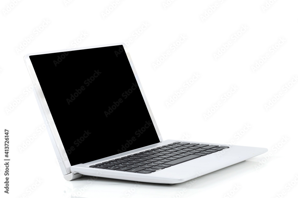 A laptop computer on a white background A laptop computer on a white background