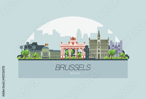 Brussels city skyline. One of the most beautiful cities in Europe.