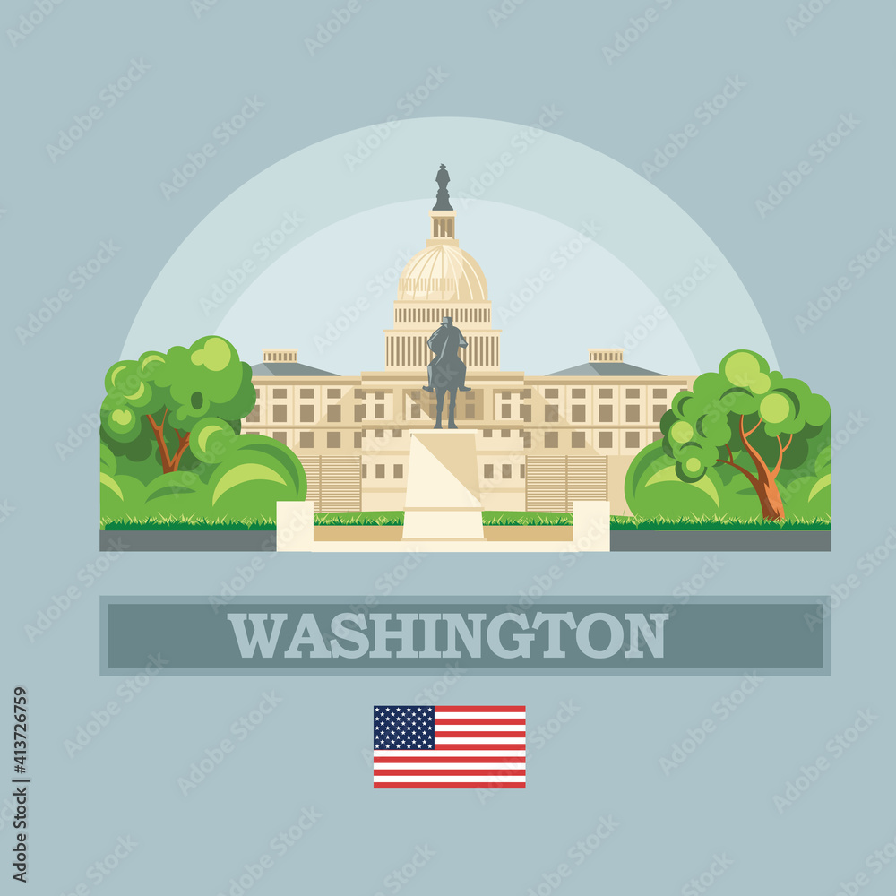 Washington DC skyline in USA.