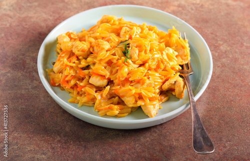 Chicken fillet and orzo casserole