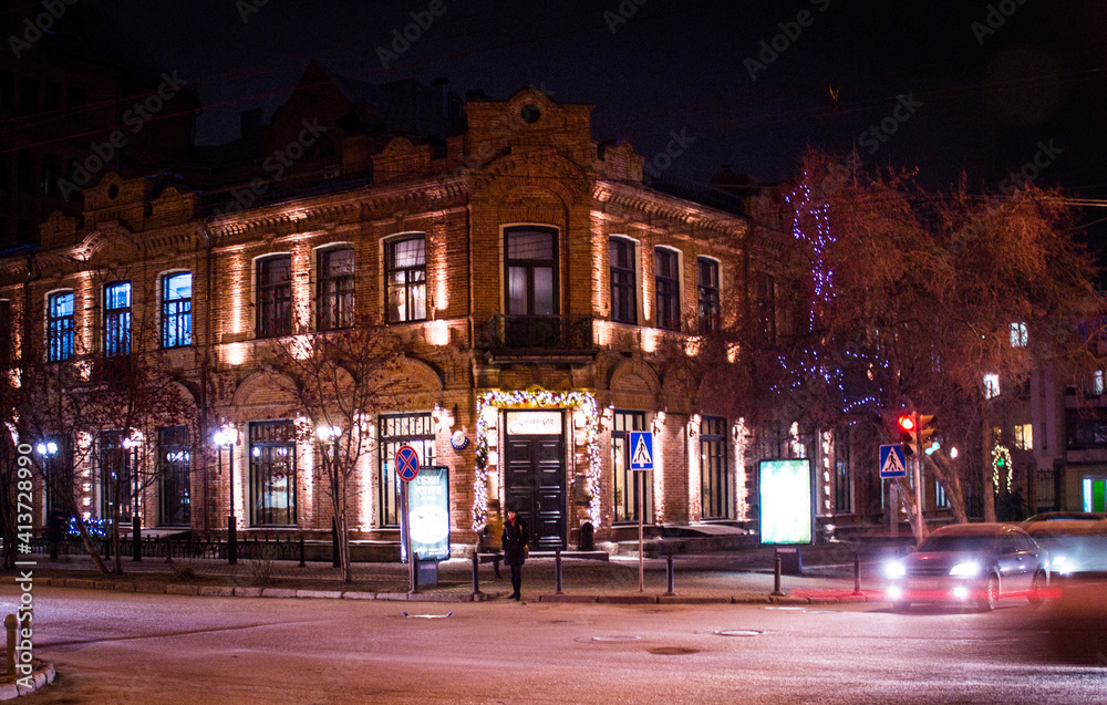 Fototapeta premium old night city