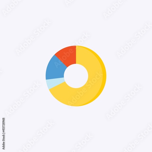 colored flat chart icon. infographic modern vector illustration. Pixel Perfect