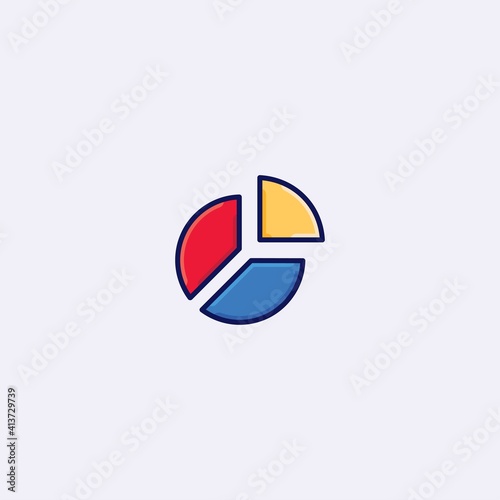 Free Download colored flat chart icon. infographic modern vector illustration. Pixel Perfect - GFXLoad