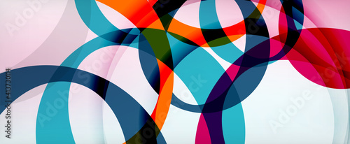 Ring geometric shapes, o letter repetition wallpaper. Abstract background for business or technology presentations, internet posters or web brochure covers