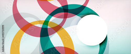 Ring geometric shapes, o letter repetition wallpaper. Abstract background for business or technology presentations, internet posters or web brochure covers