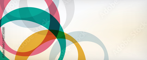 Ring geometric shapes, o letter repetition wallpaper. Abstract background for business or technology presentations, internet posters or web brochure covers