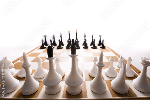 chess piece isolated on white background advising to strategic behavior photo