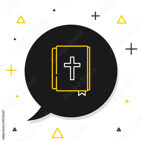 Line Holy bible book icon isolated on white background. Colorful outline concept. Vector.