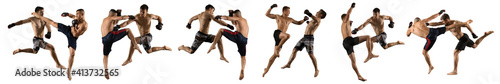 MMA sport collage. Isolated on white background
