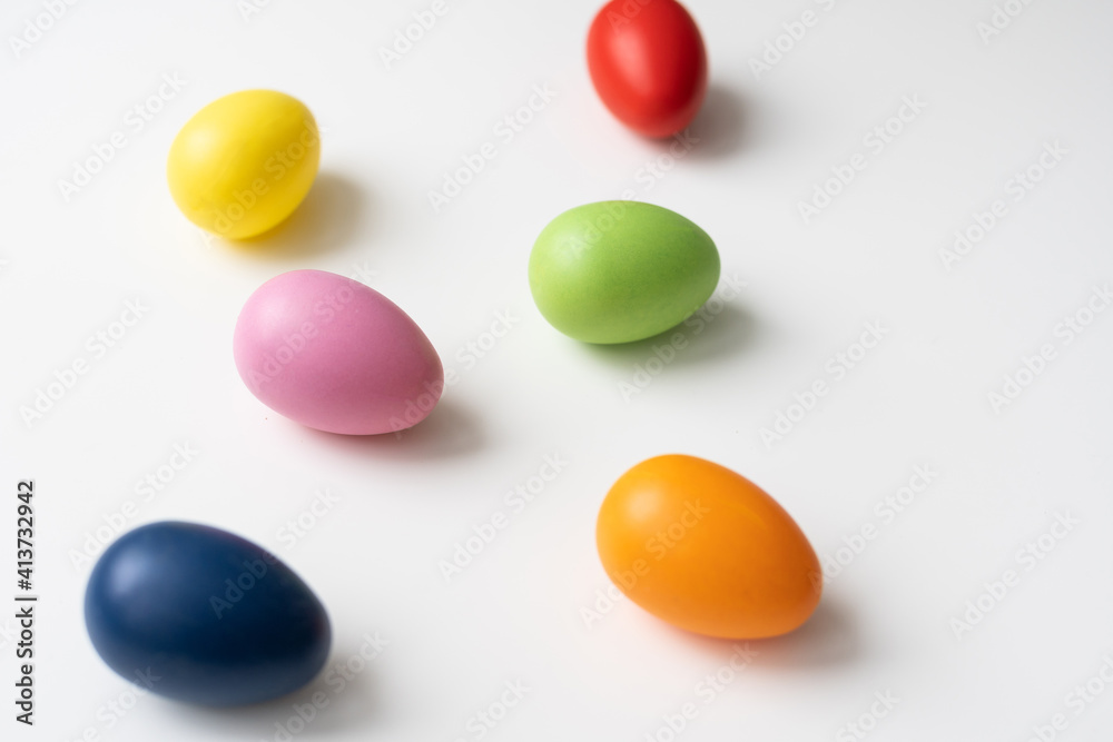 Colorful Easter eggs on a white background Colorful Easter eggs on a white background
