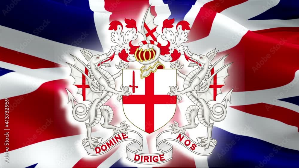 British Flag Wave Loop waving in wind. Realistic UK Flag background ...
