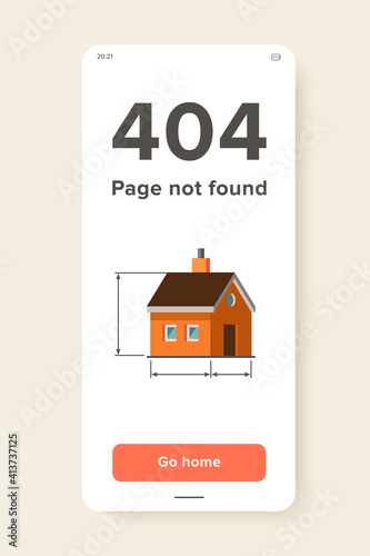 Multicolored vector icon of house scheme with dimension lines