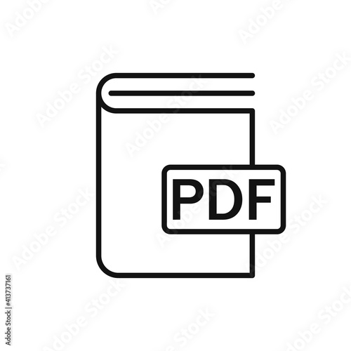 Book pdf format icon. Vector illustration