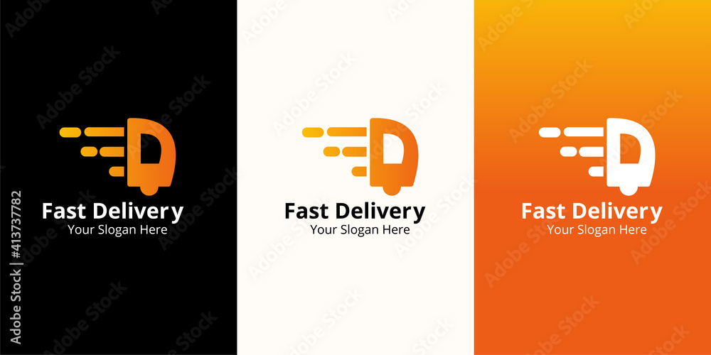 Fototapeta premium Delivery Logo designs Template. Illustration vector graphic of motion speed and letter D logo design concept. Perfect for,Delivery service, Delivery express logo design. 