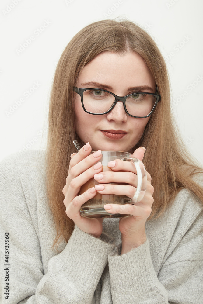 woman with tea mug woman with tea mug