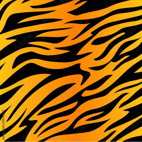 Fototapeta Naklejka Na Ścianę i Meble -  pattern texture tiger orange and yellow color stripe repeated seamless black