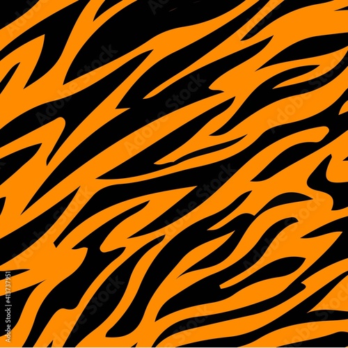 Fototapeta Naklejka Na Ścianę i Meble -  pattern texture tiger orange color stripe repeated seamless black for background