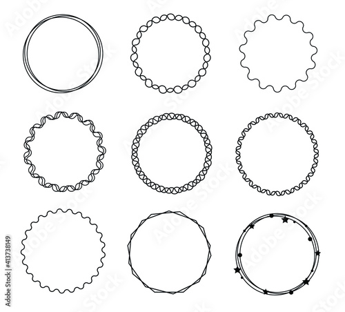 Set of circle frames for logo element