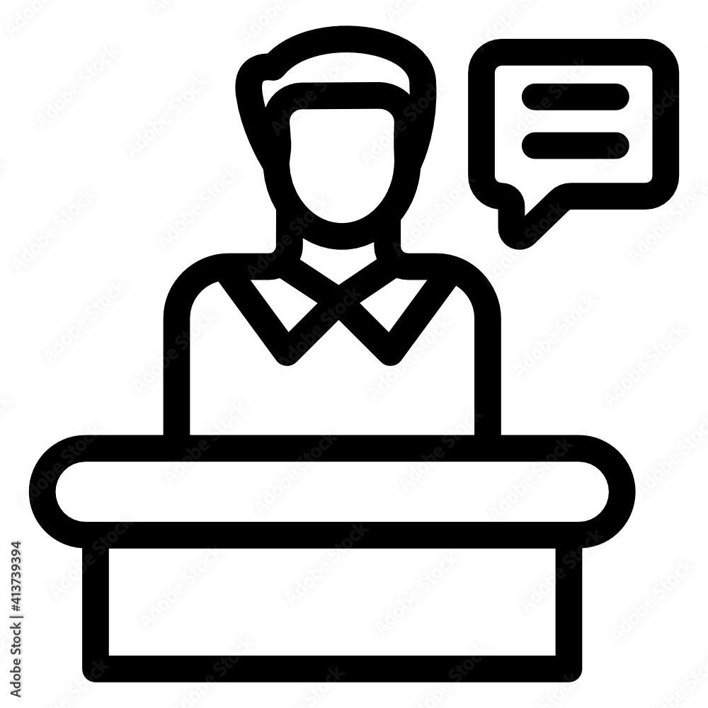 
Oration in linear style icon, editable vector 
