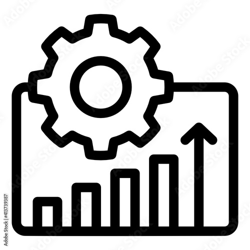 
Graph management in linear icon, editable vector 
