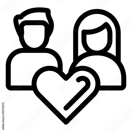 
Line vector, lovers icon 
