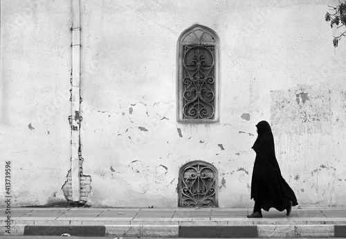 Veiled passenger, Tehran, Iran