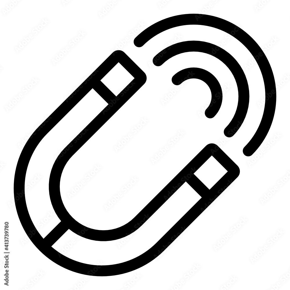 Electromagnetic force, magnet icon in linear style
Electromagnetic force, magnet icon in linear style