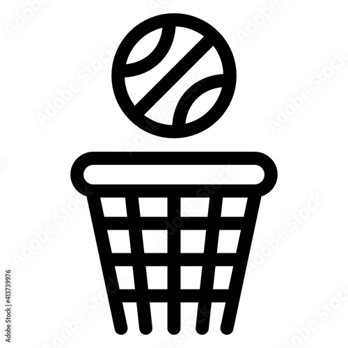 
Basketball hoop icon in linear design, basketball rims vector 
