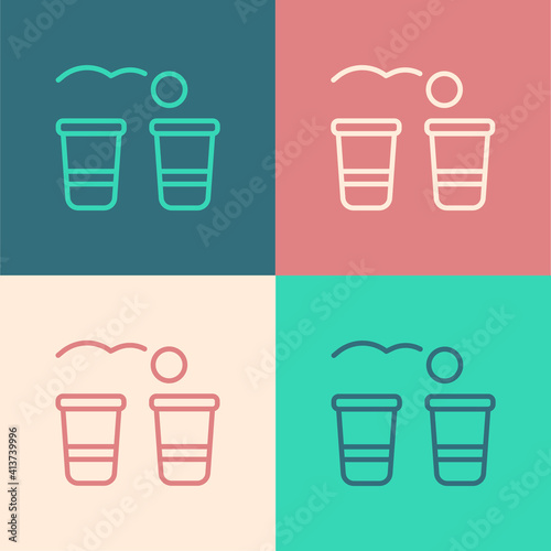 Wallpaper Mural Pop art line Beer pong game icon isolated on color background. Alcohol party game. Vector. Torontodigital.ca