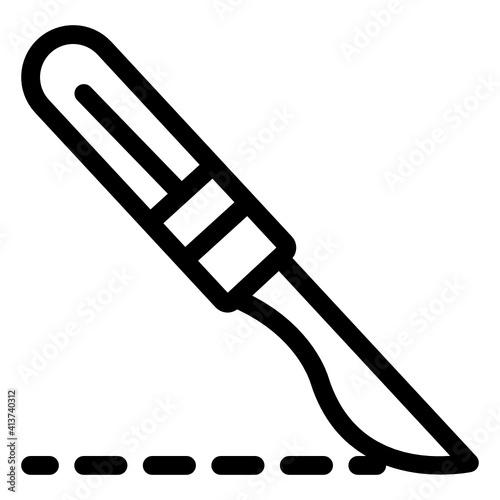 
Surgical instrument, scalpel linear design vector 
