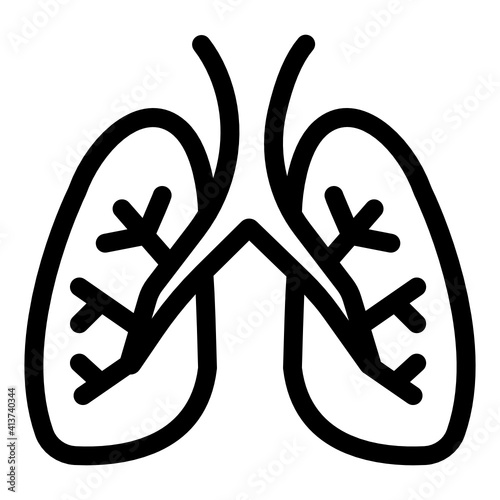 
An icon design of lungs, linear style vector 
