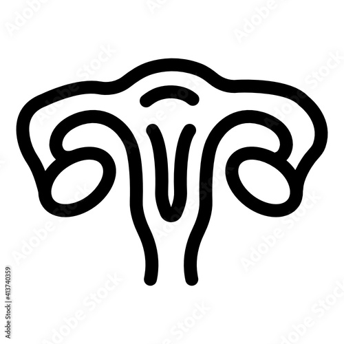
Female reproductive organ icon in trendy design

