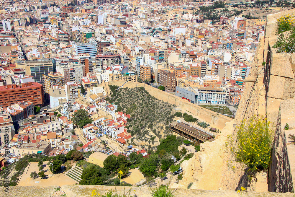 Alicante, Spain; 05/13/2018: aerial view of the city of Alicante
